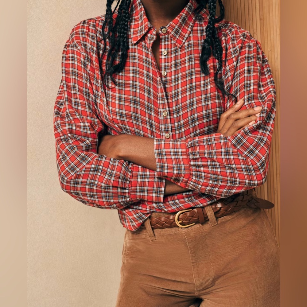 Faherty plaid popover ‘olli’ blouse shirt
